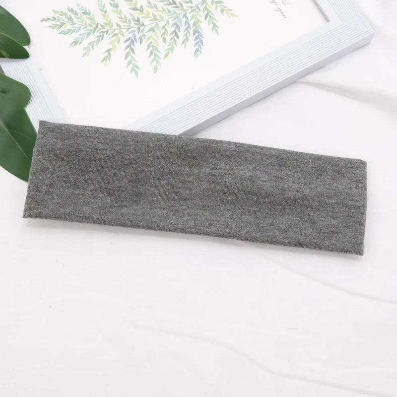 Bandeau élastique en coton, bandeaux à la mode pour femmes et hommes, solide, course à pied, Fitness, Yoga, extensible, maquillage, accessoires pour cheveux