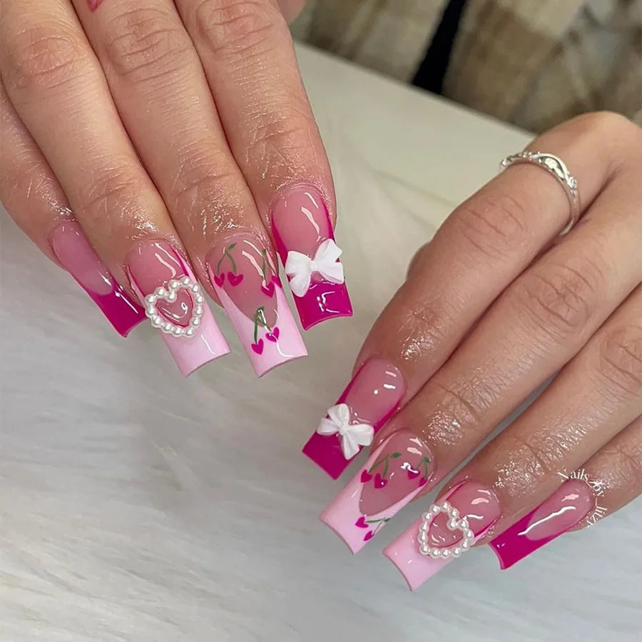 Faux Ongles Longs Bruns N64.Glitter Ballet Wearable, Design Français, Presse Complète sur Nail Ins, Nail Tips Art, 24Pcs