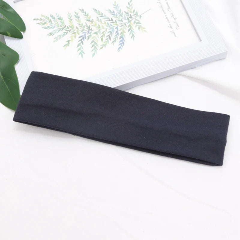 Bandeau élastique en coton, bandeaux à la mode pour femmes et hommes, solide, course à pied, Fitness, Yoga, extensible, maquillage, accessoires pour cheveux