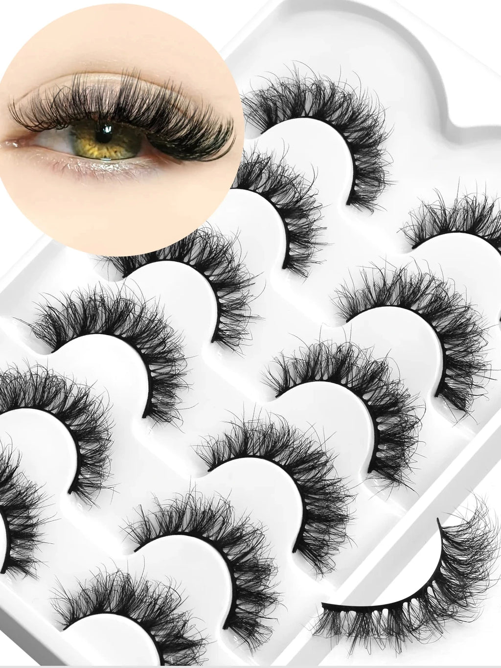 Faux cils effet œil de chat, légers et duveteux pour un regard intense et élégant. Bande de cils réutilisable au rendu naturel, idéale pour le maquillage quotidien ou les occasions spéciales