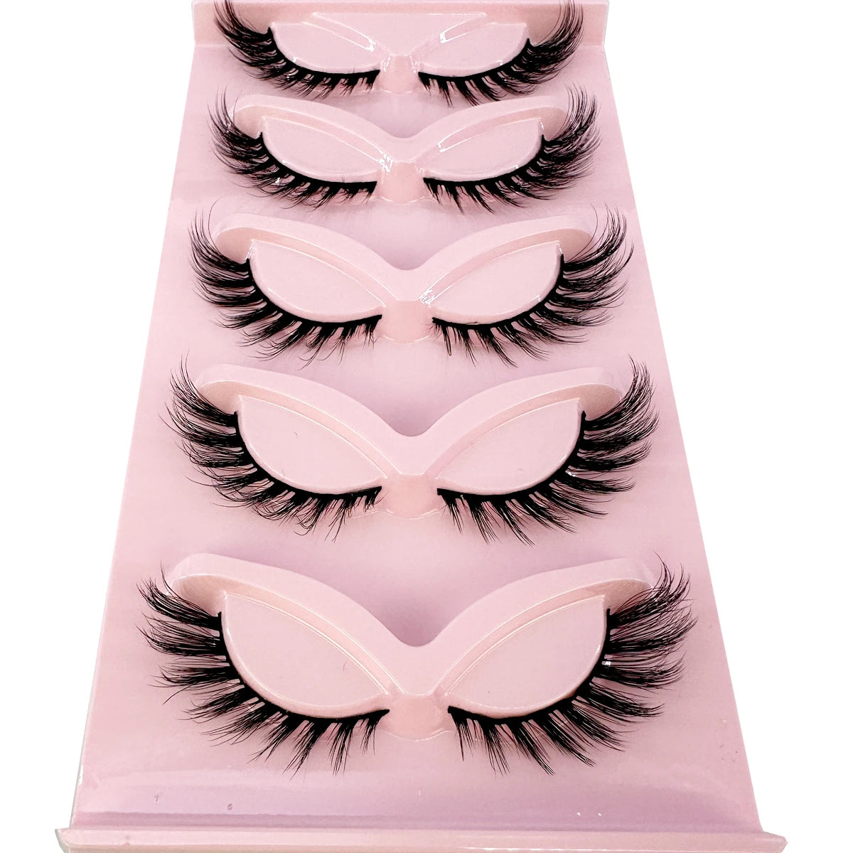 Nouveau cils oeil de chat cils de vison 3D Curl ailé naturel réaliste extrémité en désordre oeil allongé épais faux cils doux faux cils