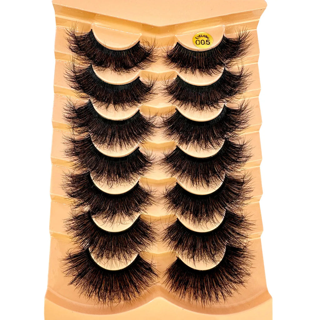 Nouveau 7 paires de faux cils épais, simulation 3D en fourrure de vison, faux cils dramatiques, vente en gros, fabrication de faux cils pleine ligne