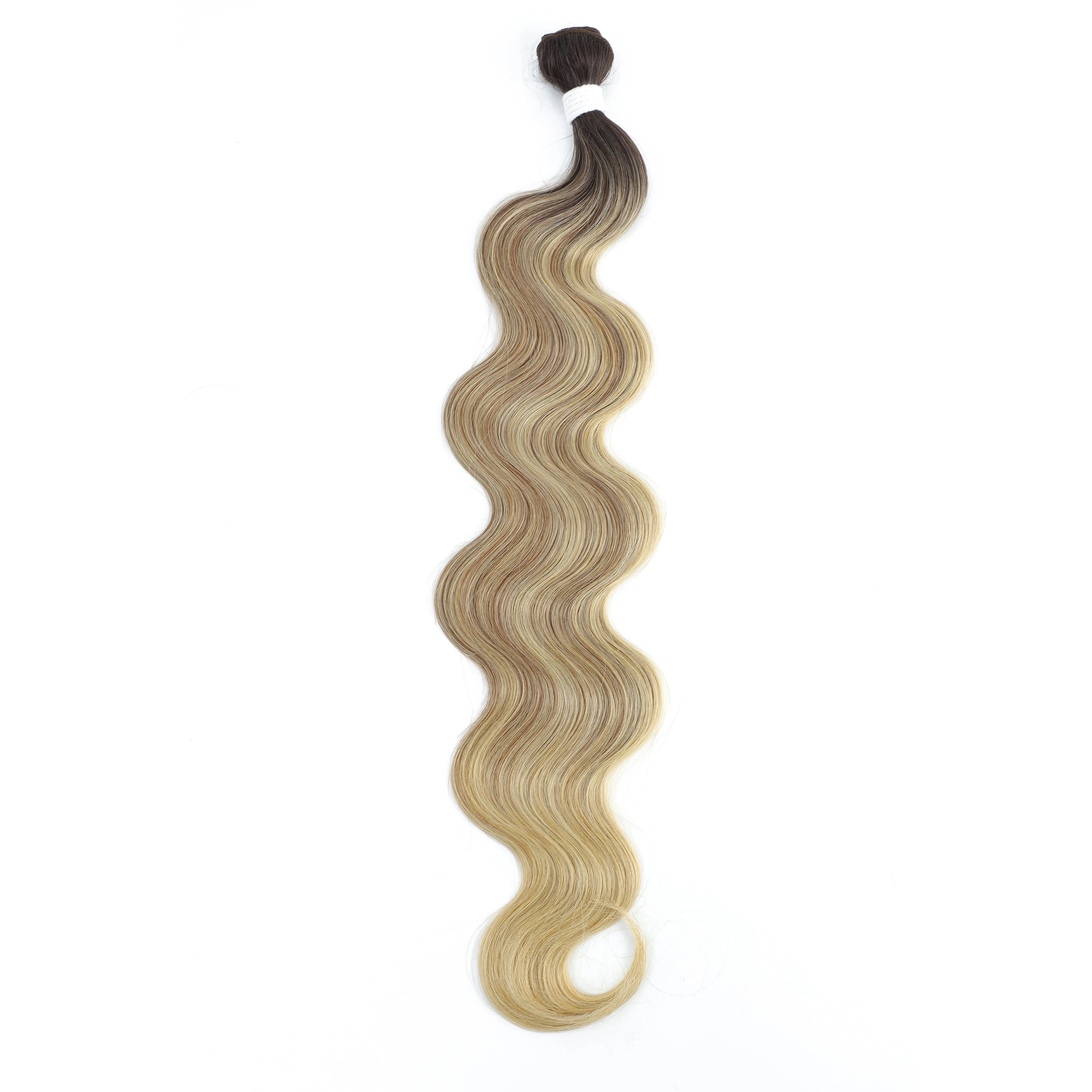 Mèches synthétiques Body Wave colorées 613, Extensions capillaires naturelles blondes Piano, queue de cheval épaisse ombrée, tissage de cheveux amples et profonds