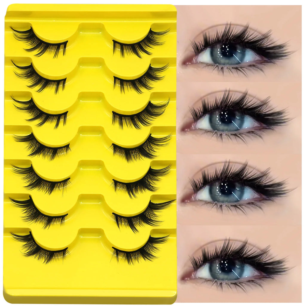 GROINNEYA cils oeil de chat naturel 3D Faux vison doux Anime cils Cosplay volumé Extension de cils Faux cils maquillage