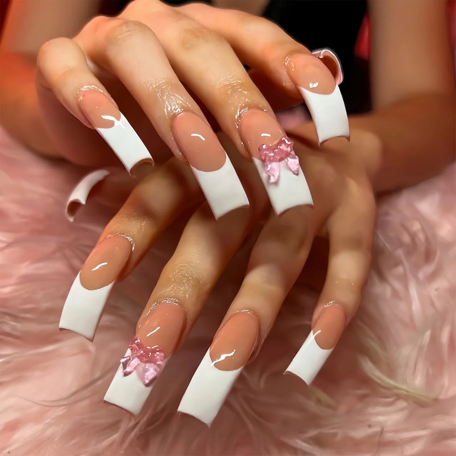 Faux ongles longs et courbés rouge vif, 20 pièces, amovibles, patchs de manucure, charmes, couverture complète, en acrylique, à presser, pour femmes