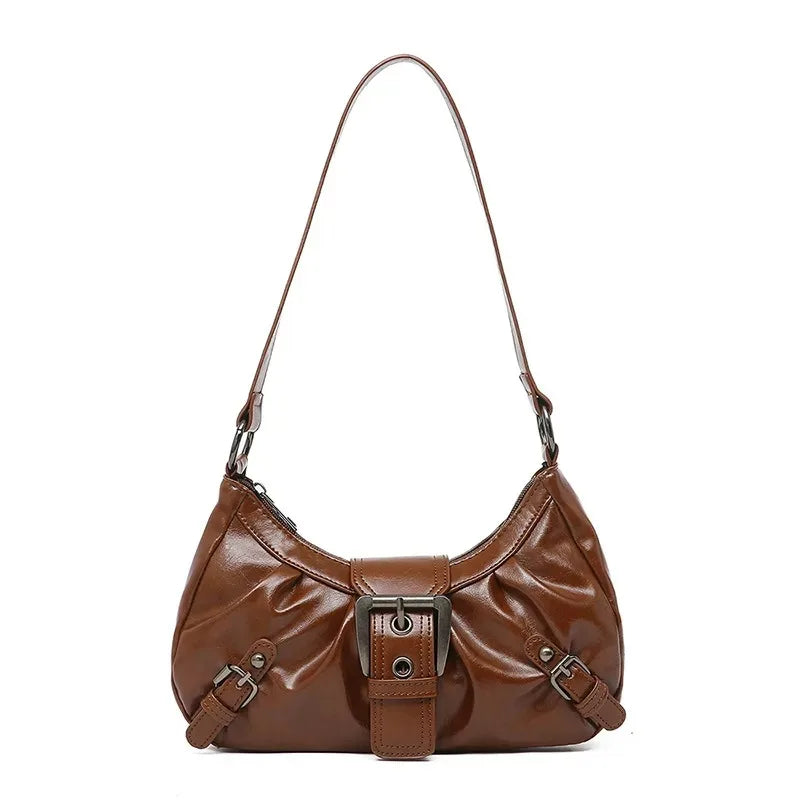 Y2K – sac à bandoulière Hobo plissé rétro pour femmes, pochette sous les bras de Style Maillard, pour voyage, travail, Shopping, offre spéciale