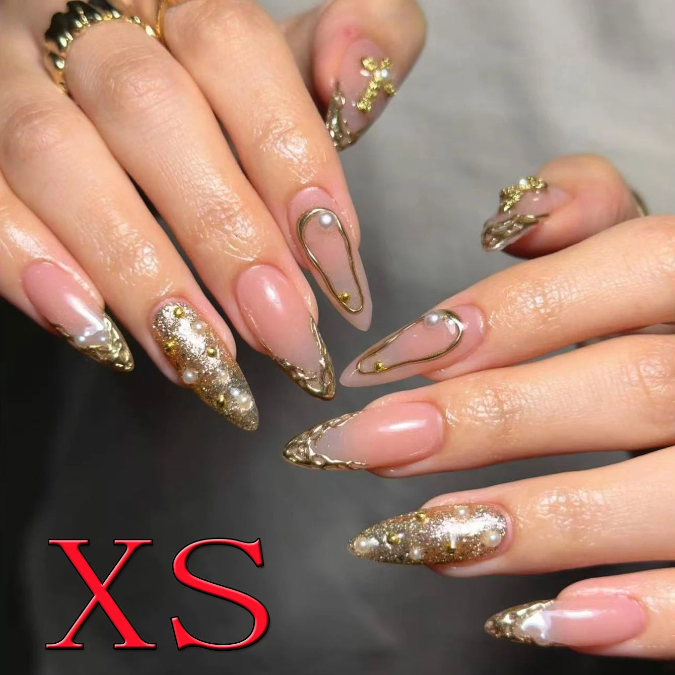 10 pièces diamant français pointu ongles courts carrés ongles nus faux ongles avec paillettes dorées diamant ongles imprimé léopard faux ongles