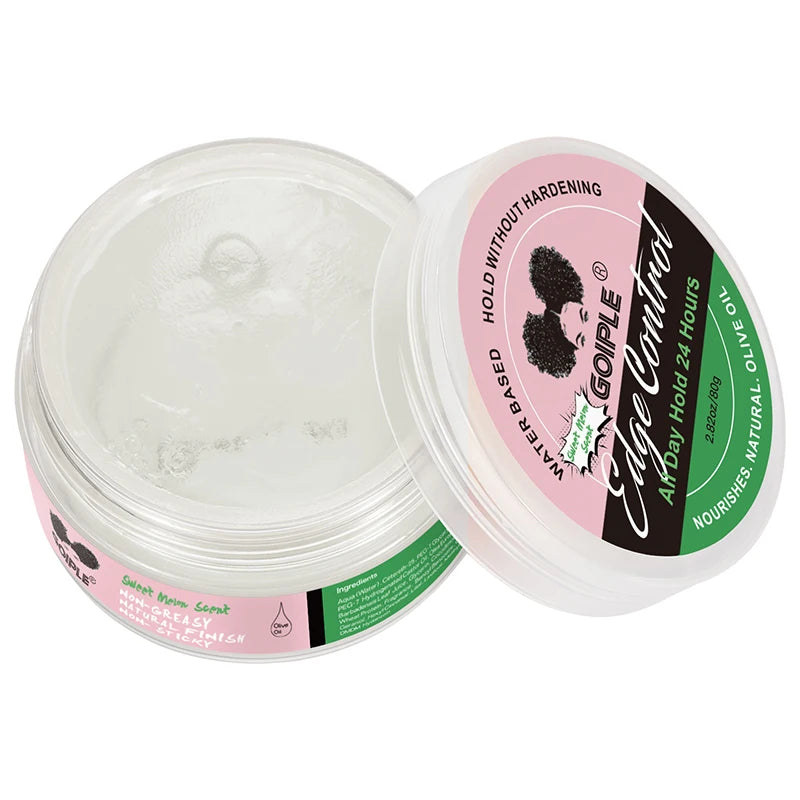 Gel de contrôle des bords à tenue supplémentaire, 80g, pour perruque 4c, 24 heures, Gel de contrôle longue durée, bord non gras, lissant, cire coiffante