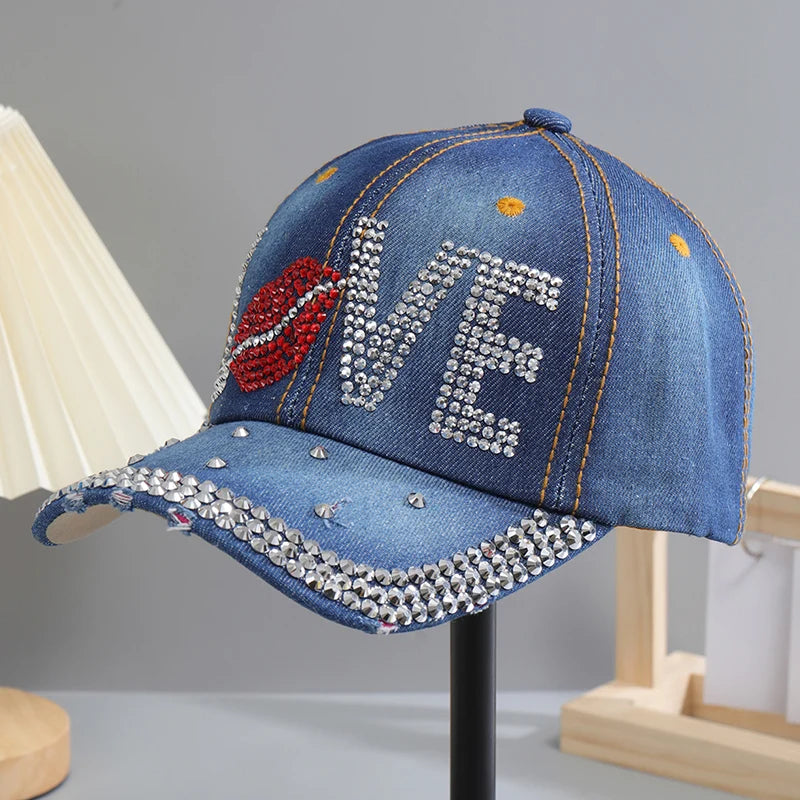 Casquette de Baseball réglable et respirante en strass pour femmes, casquette de sport décontractée à paillettes, chapeau en strass