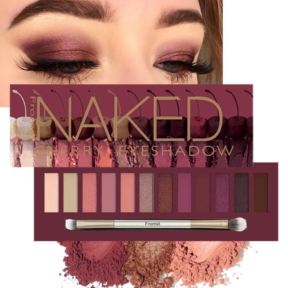 Palette de fards à paupières 12 couleurs, longue durée, maquillage facile, marron, rose