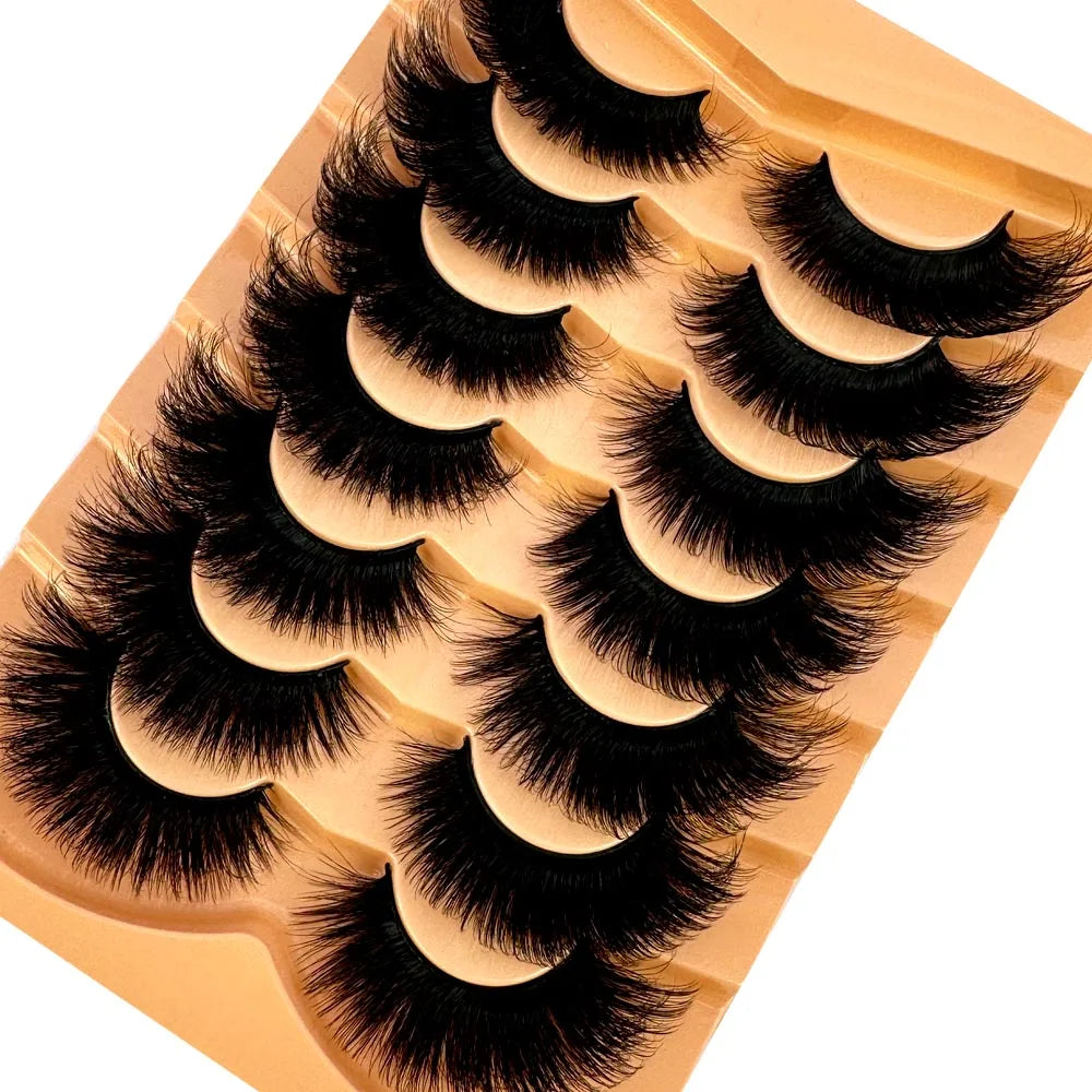 Nouveau 7 paires de faux cils épais, simulation 3D en fourrure de vison, faux cils dramatiques, vente en gros, fabrication de faux cils pleine ligne