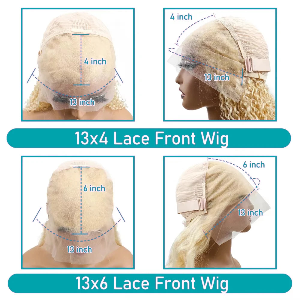 13x4 13x6 HD Transparent pleine dentelle frontale perruques 613 Blonde couleur droite perruque de cheveux humains avant de lacet perruques pour les femmes 46 pouces