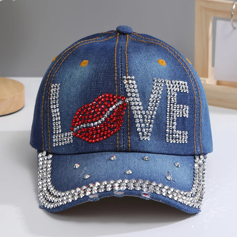 Casquette de Baseball réglable et respirante en strass pour femmes, casquette de sport décontractée à paillettes, chapeau en strass