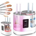 Machine de nettoyage de pinceaux de maquillage électrique 3 en 1 avec séchoir à pinceaux de maquillage, support portable, outil de nettoyage automatique USB pour tous les types de pinceaux de maquillage, fards à paupière