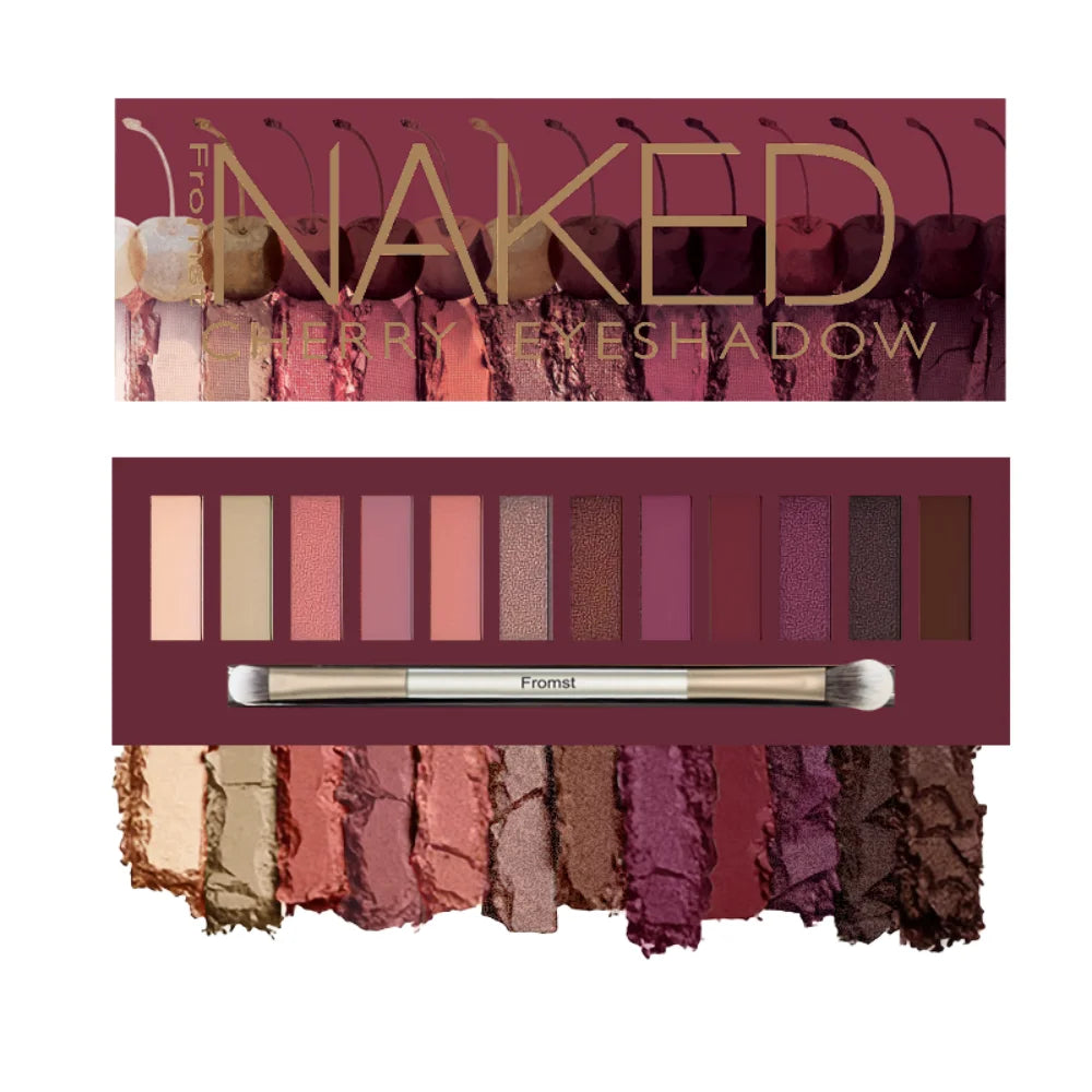 Palette de fards à paupières 12 couleurs, longue durée, maquillage facile, marron, rose