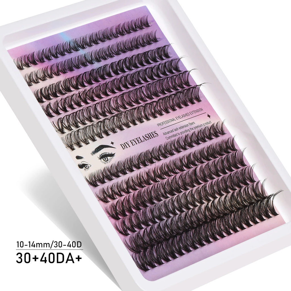 Extensions de cils individuelles, 600 pièces, épaisses et moelleuses, 30D/100D, longueur mixte, bricolage, pour une Application et un retrait faciles