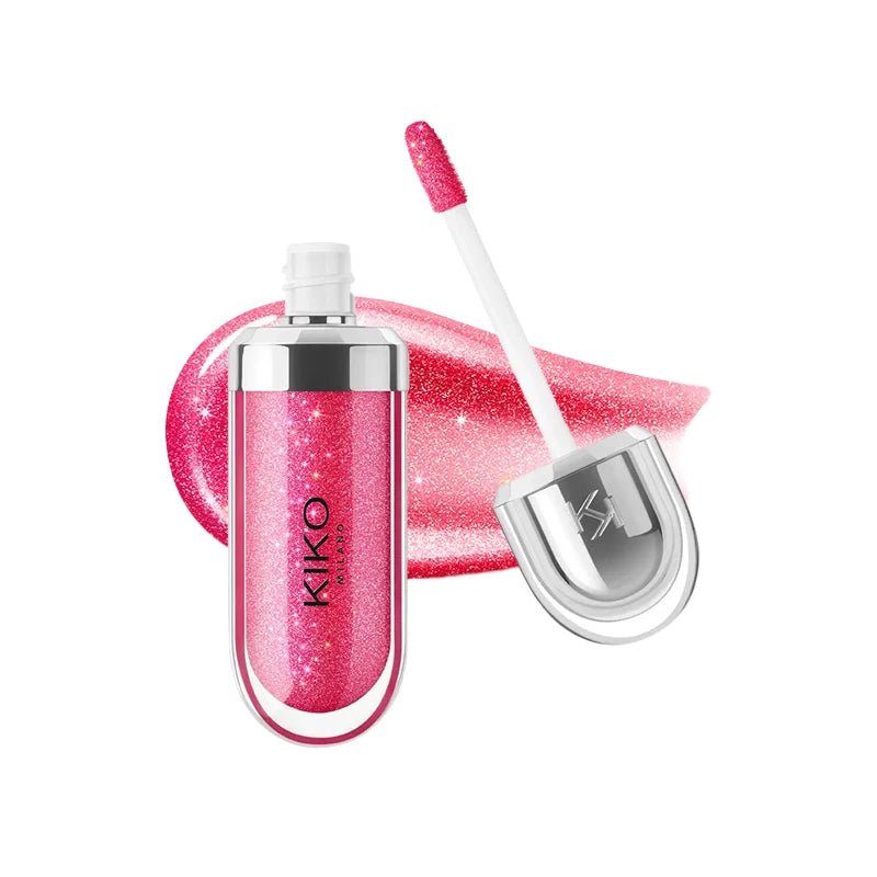 Kiko Original Gloss à lèvres effet miroir 3D, waterproof, longue tenue et anti-transfert, couleur douce couleur pâte de haricot, rouge brillant fin et charmant