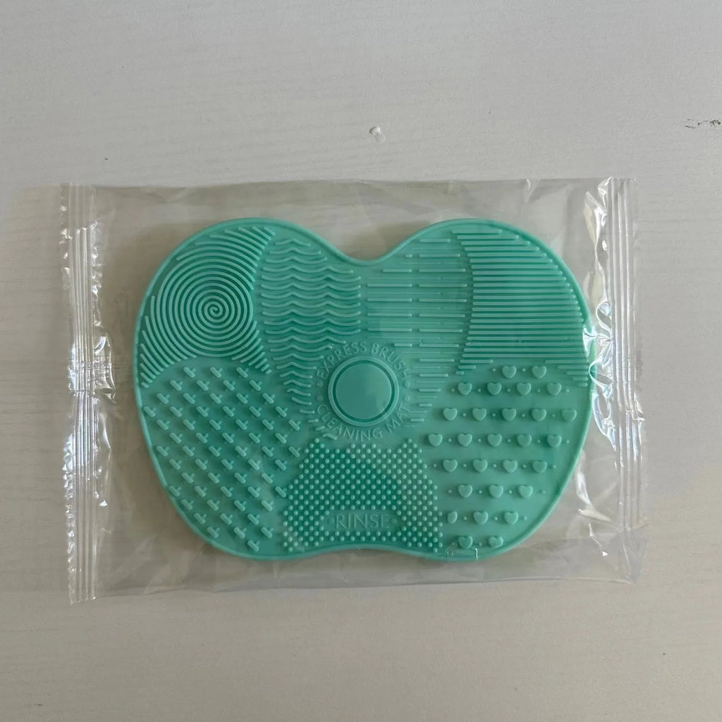 Tampon de nettoyage de brosse de maquillage en forme de pomme en Silicone, 1 pièce, avec ventouse pour un nettoyage efficace des outils cosmétiques