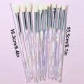 Ensemble de pinceaux de maquillage en cristal arc-en-ciel, 10 pièces, doux et moelleux, synthétiques, pour ombre à paupières, poudre, fond de teint liquide, outils cosmétiques