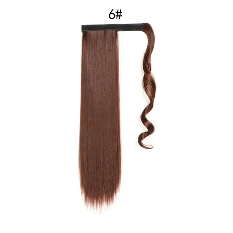 Extensions de Queue de Cheval Synthétiques pour Femme et Fille, Postiche Rond et Long