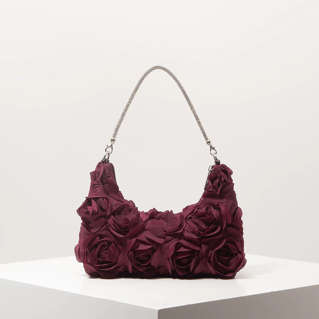 Sac à bandoulière à motif floral, idéal pour les femmes élégantes. Parfait pour les soirées de gala, les fêtes, les bals de fin d’année, les mariages et autres occasions spéciales.