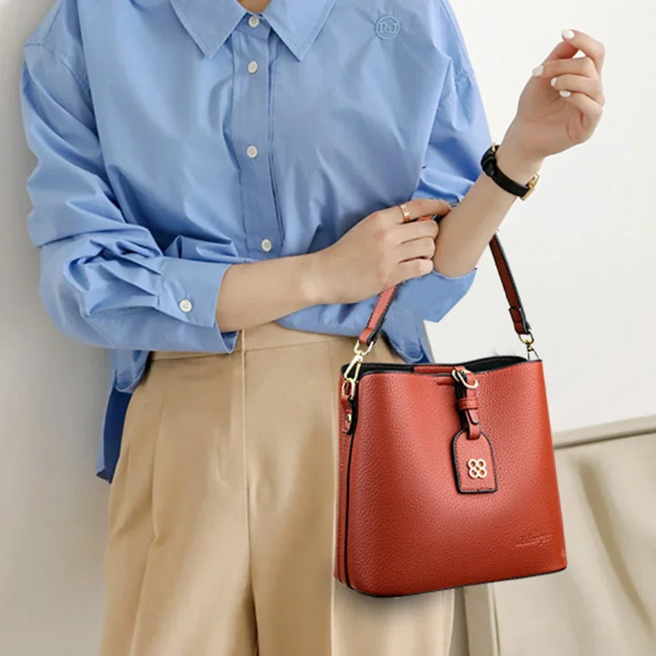 Sac à Main de Luxe en Cuir Multifonctionnel pour Femme, Sacoche à 3 Couches, de Bonne Qualité, de Styliste