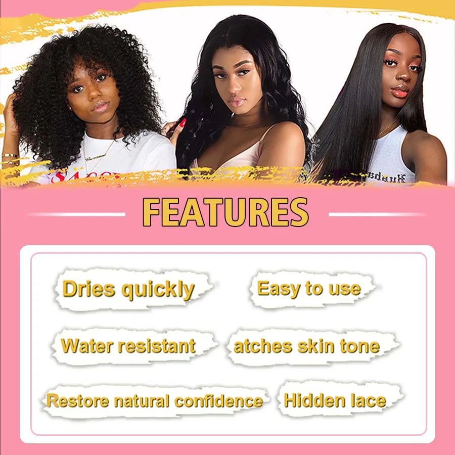 LOCKMIO – teinte naturelle en Mousse de Mousse teintée en Spray pour femmes, 100ML, perruques en maille, colorant Invisible ajusté pour la peau, perruque de Cosplay, brume de teinture