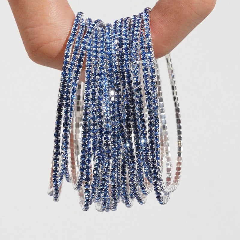 Bracelet élastique en strass et cristal pour femmes, 5 pièces, extensible, empilable, classique, bijoux quotidiens pour femmes