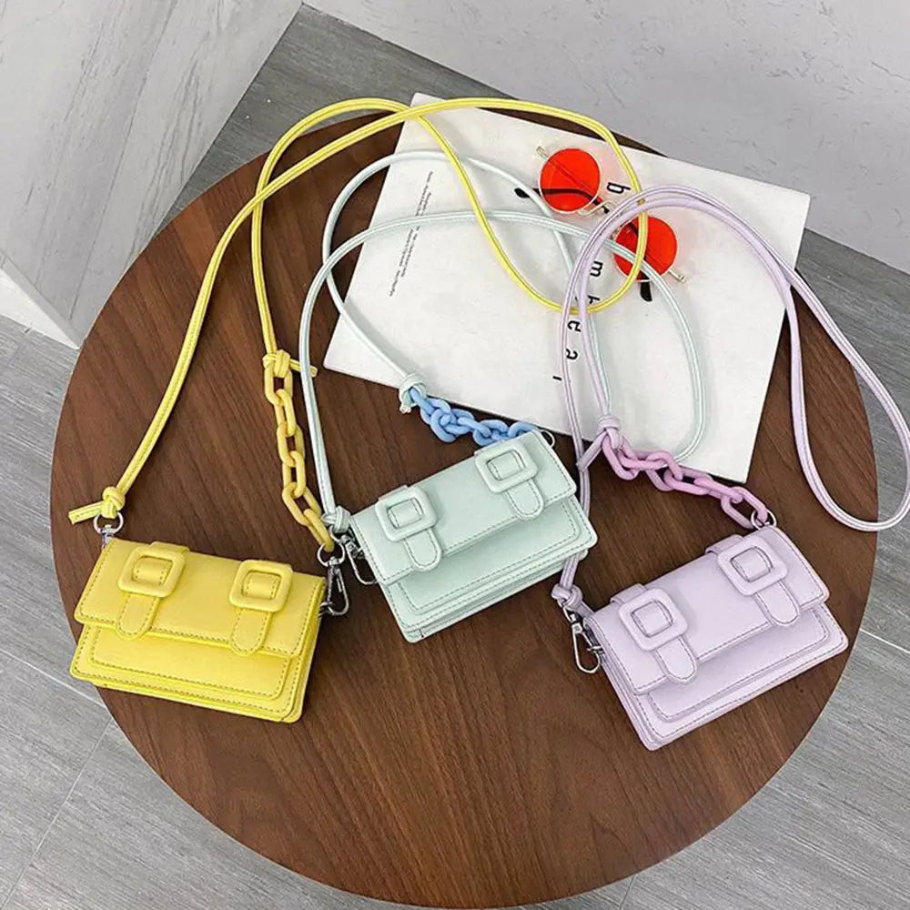 Mini petits sacs messager pour femmes fille chaîne sac à main en cuir PU sac à main dames fille sacs à bandoulière concepteur 2022 été jaune