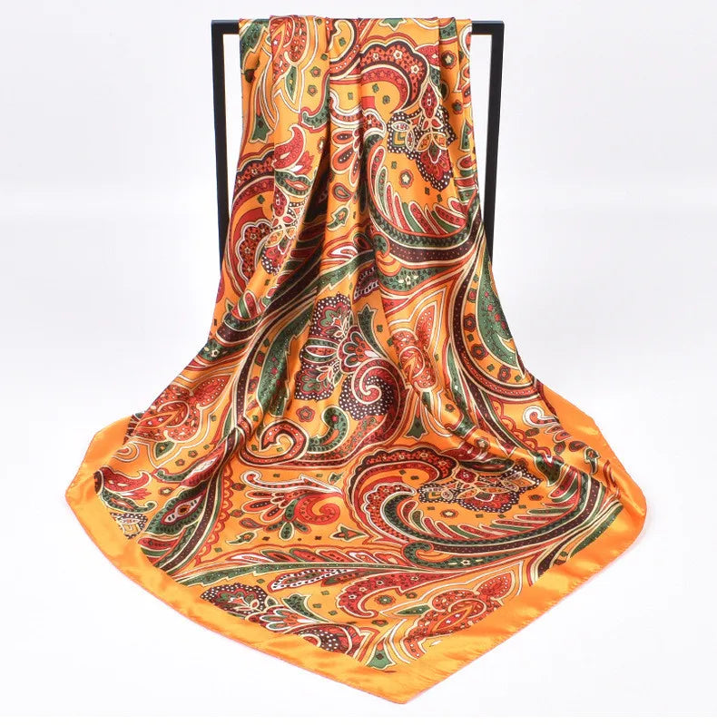 Foulards en soie de haute qualité pour femmes, Hijab carré en Satin, mouchoir uni, châles enveloppants de tête, bandeau féminin, Bandanna islamique