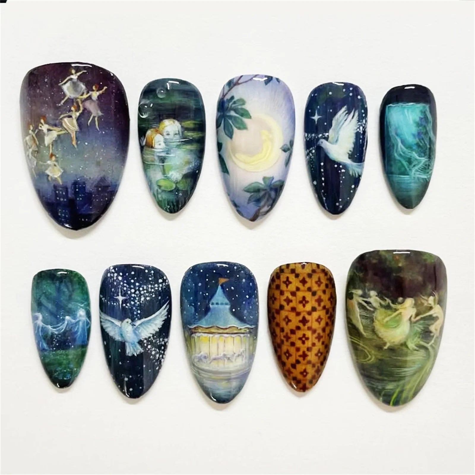 24 pièces de faux ongles à fleurs, style tendance, avec effet dégradé jaune et rose. Ongles portables à couverture complète, forme amande , à poser directement (Press-On Nails).