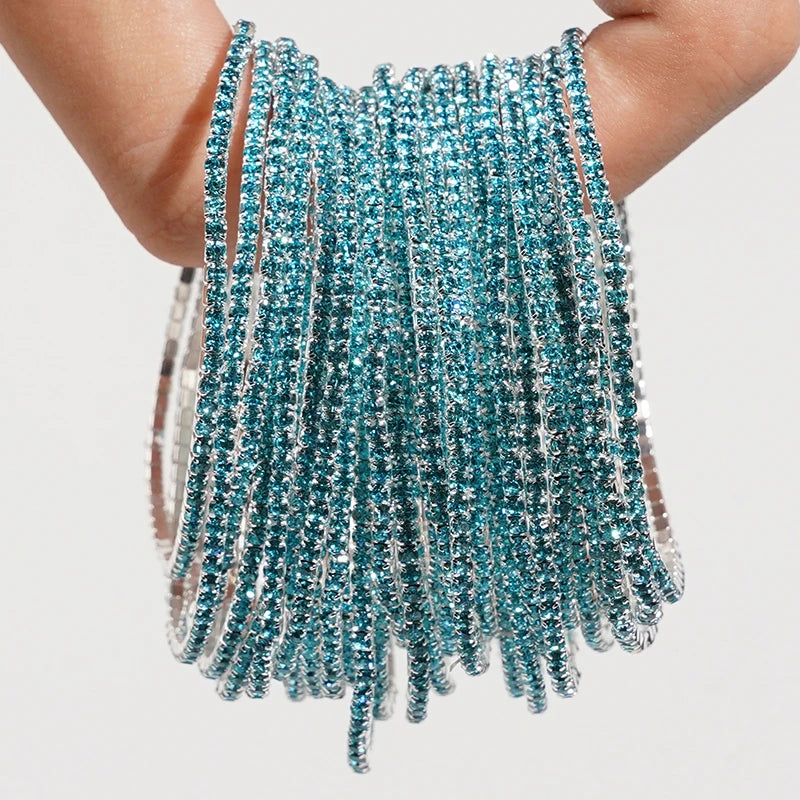 Bracelet élastique en strass et cristal pour femmes, 5 pièces, extensible, empilable, classique, bijoux quotidiens pour femmes