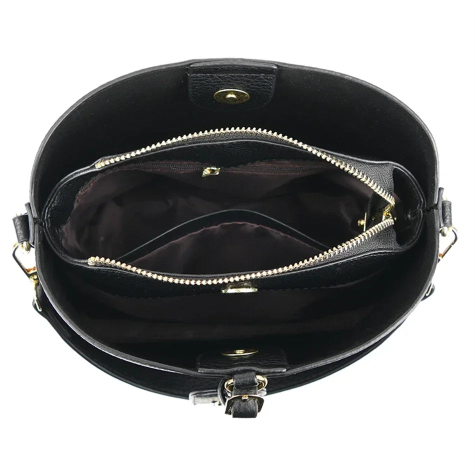 Sac à Main de Luxe en Cuir Multifonctionnel pour Femme, Sacoche à 3 Couches, de Bonne Qualité, de Styliste