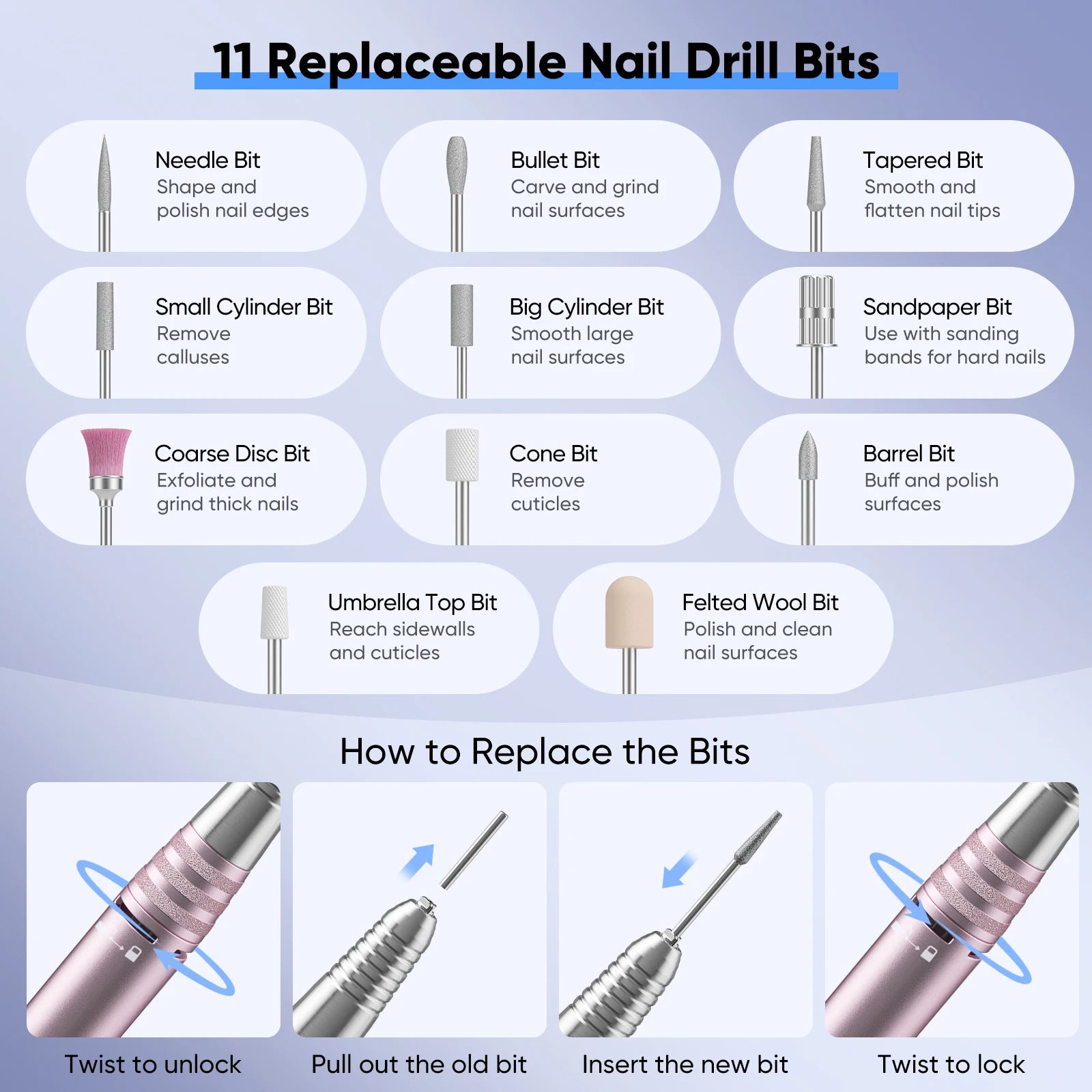 Perceuse à ongles électrique 35000 tr/min, Machine de manucure professionnelle avec moteur sans balais, ensemble de ponceuse à ongles, équipement de polissage pour Salon de manucure