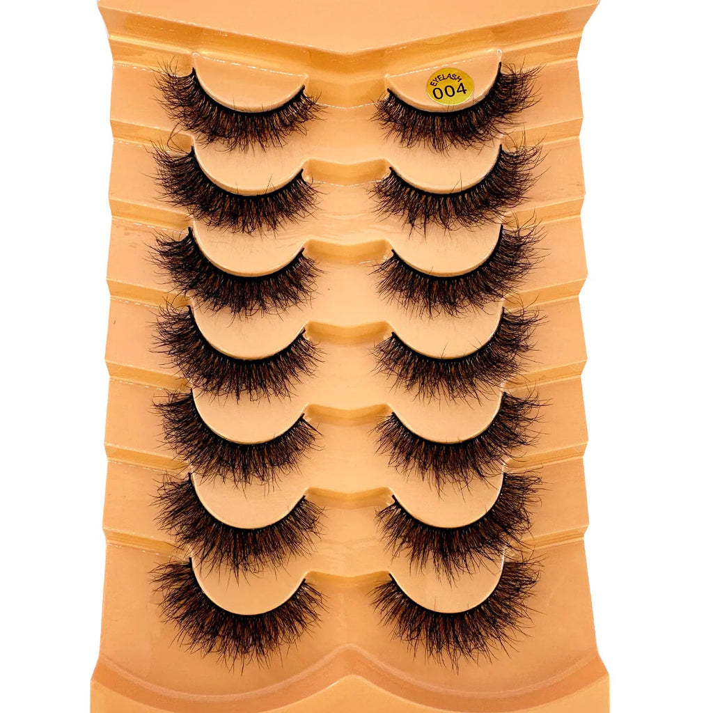 Nouveau 7 paires de faux cils épais, simulation 3D en fourrure de vison, faux cils dramatiques, vente en gros, fabrication de faux cils pleine ligne