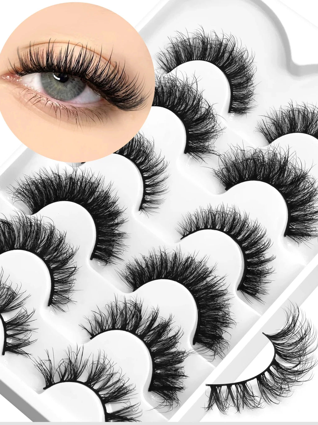 Faux cils effet œil de chat, légers et duveteux pour un regard intense et élégant. Bande de cils réutilisable au rendu naturel, idéale pour le maquillage quotidien ou les occasions spéciales