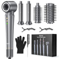 Styler de cheveux 5 en 1 avec sac de voyage, enveloppe d'air 1200W, sèche-cheveux, brosse à lisser et sèche-cheveux pour plusieurs coiffures, maison, hôtel
