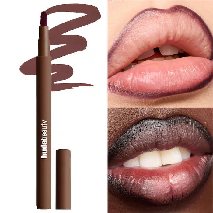Crayon à lèvres HudaBeauty velours marron, couleur chair, mat, imperméable, tasse antiadhésive, rouge cerise, stylo de Contour des lèvres, maquillage pour femmes
