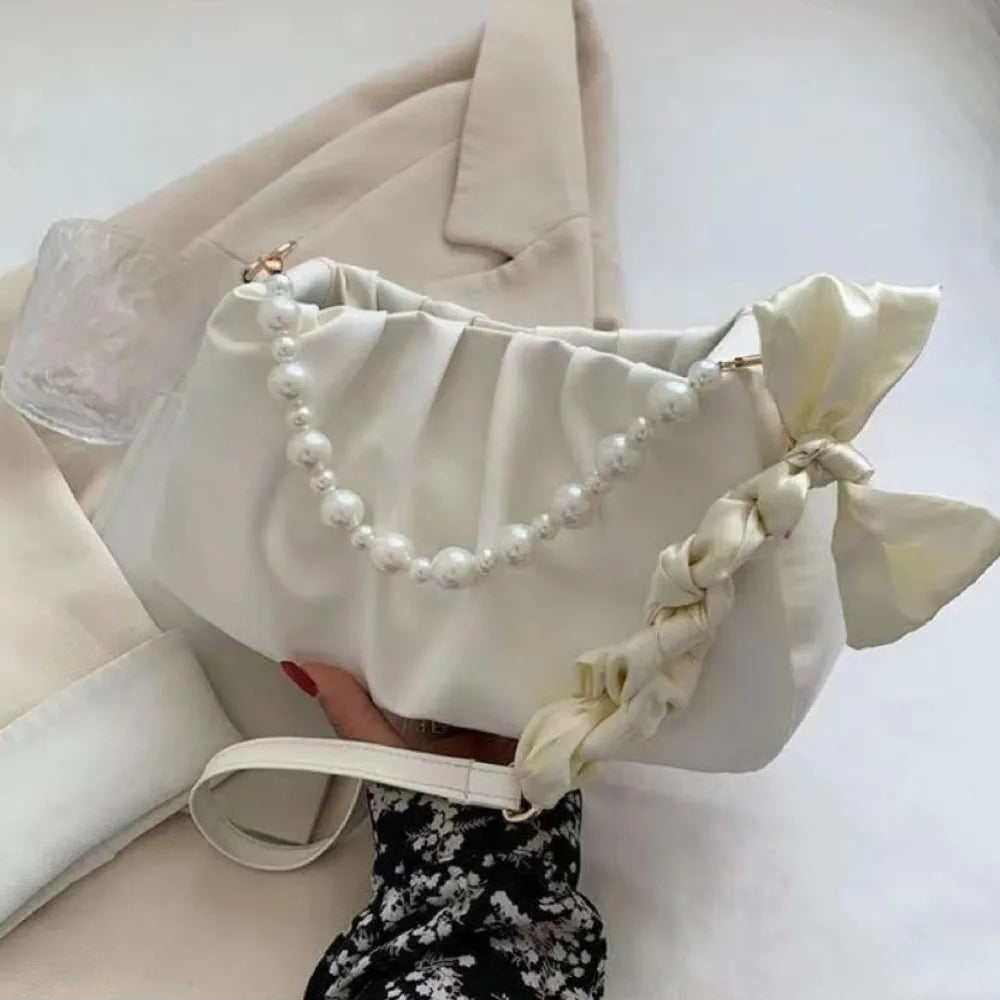 Sac à bandoulière nuage coréen Portable, petit sac à bandoulière de luxe en cuir PU, sac à bandoulière de luxe en perles douces