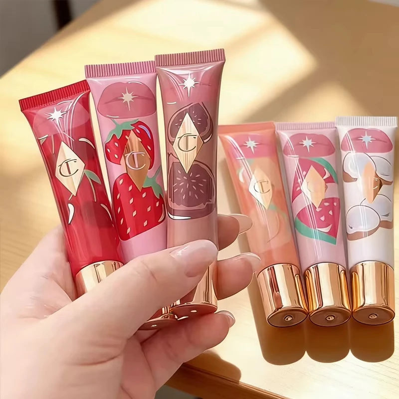 Charlotte Tilbury CT Masque réparateur hydratant pour les lèvres, baume éclaircissant et exfoliant pour les lèvres, rouge à lèvres solide effet gelée, gloss à lèvres