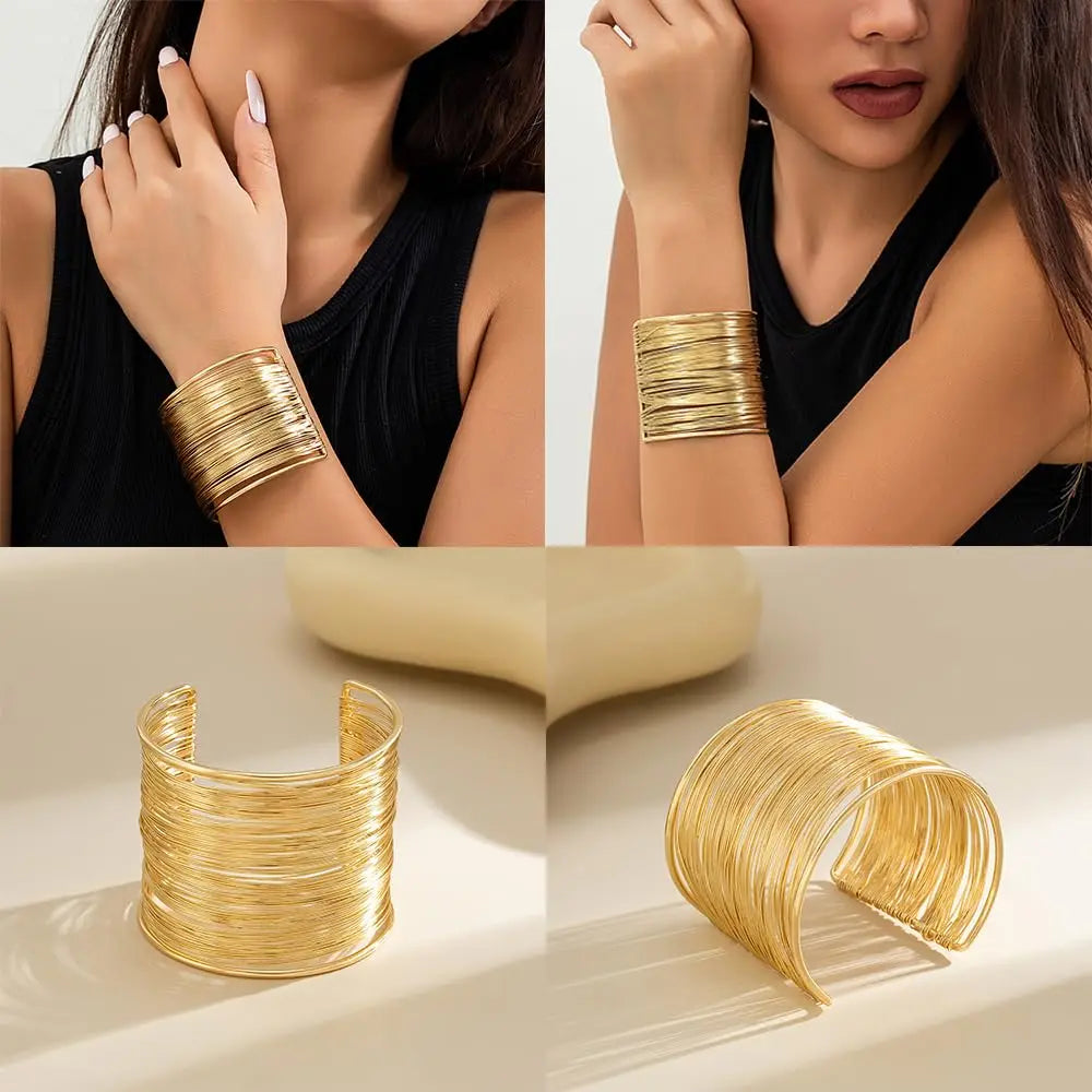 Jardme 3 pièces gros Bracelets de manchette en or pour femmes irrégulière minimaliste déclaration Bracelet Bracelets ensemble bras supérieur manchette Punk bijoux
