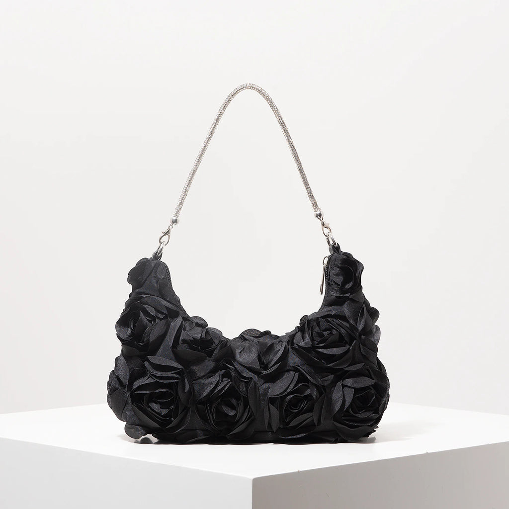 Sac à bandoulière à motif floral, idéal pour les femmes élégantes. Parfait pour les soirées de gala, les fêtes, les bals de fin d’année, les mariages et autres occasions spéciales.