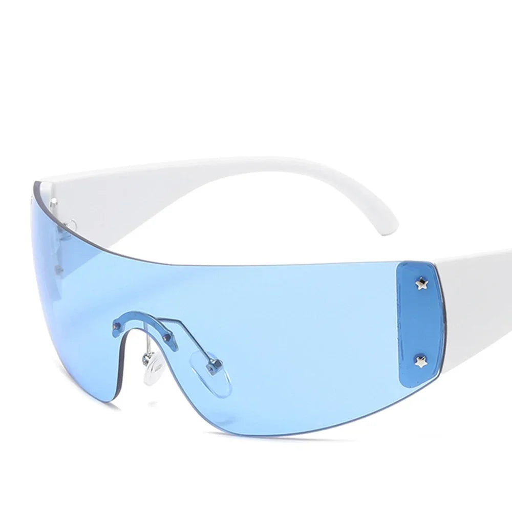 Lunettes de soleil Hip Hop irrégulières uniques pour femmes nouvelle marque rayure jambe Arc Cool lunettes de soleil hommes Vintage gothique nuances lunettes