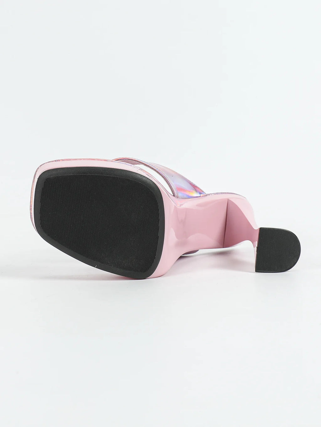 Sandales à bout carré pour femme – tongs d’été, chaussons estivaux, semelle épaisse 12 cm, mules à talons hauts avec séparateur d’orteil, chaussures noires d’extérieur pour femme