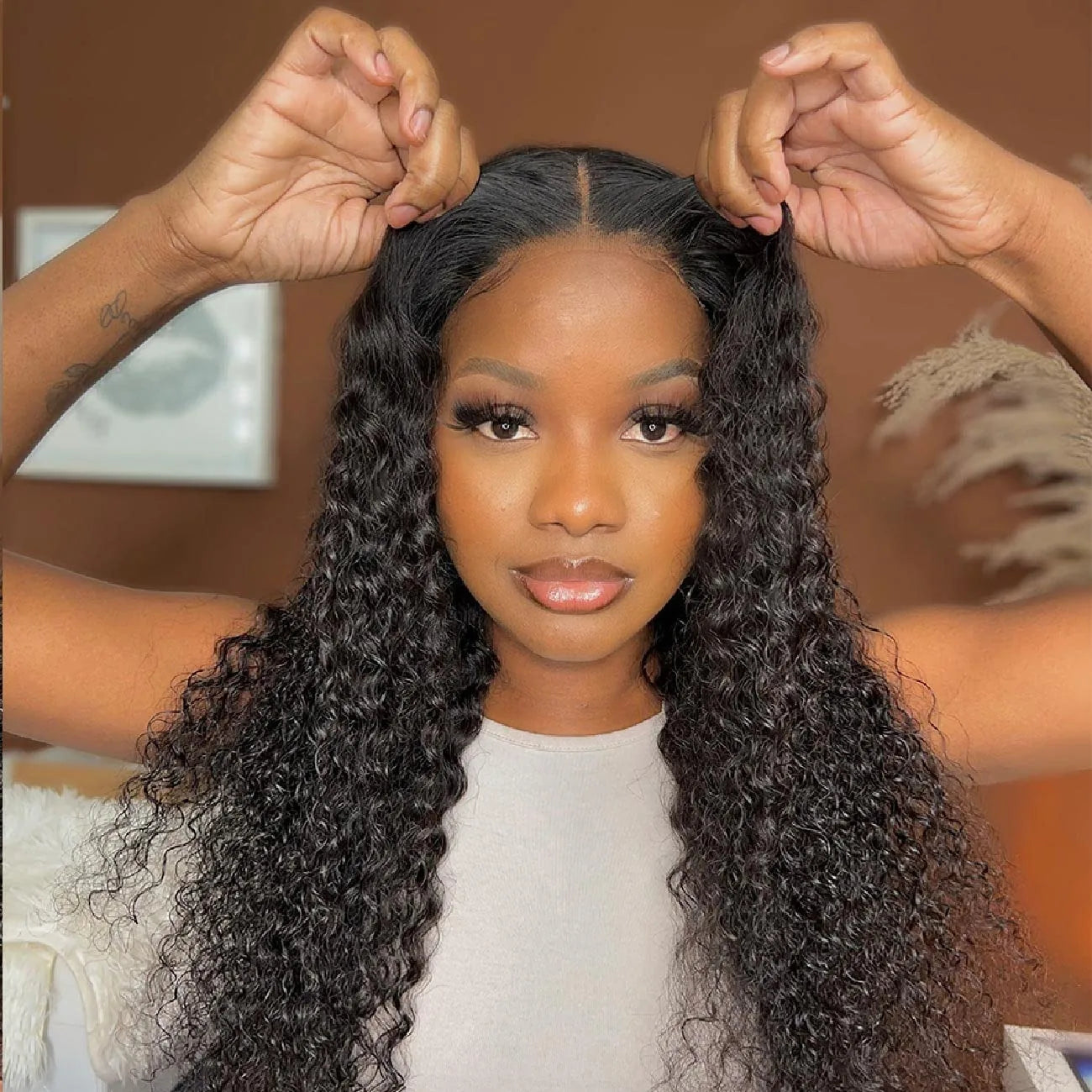 Perruque Deep Wave Premium Glueless 180 % de Densité – 100 % Cheveux Humains Remy, Lace Closure 6x4 ou 5x5, Prête à Porter, Volume Naturel et Finition Invisible