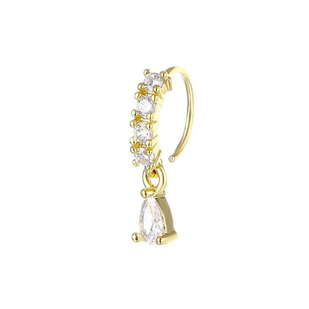 Cristal Zircon décor nez anneau cerceau pour femmes Piercing Nariz Cartilage boucles d'oreilles pendantes nez Piercing Septum bijoux