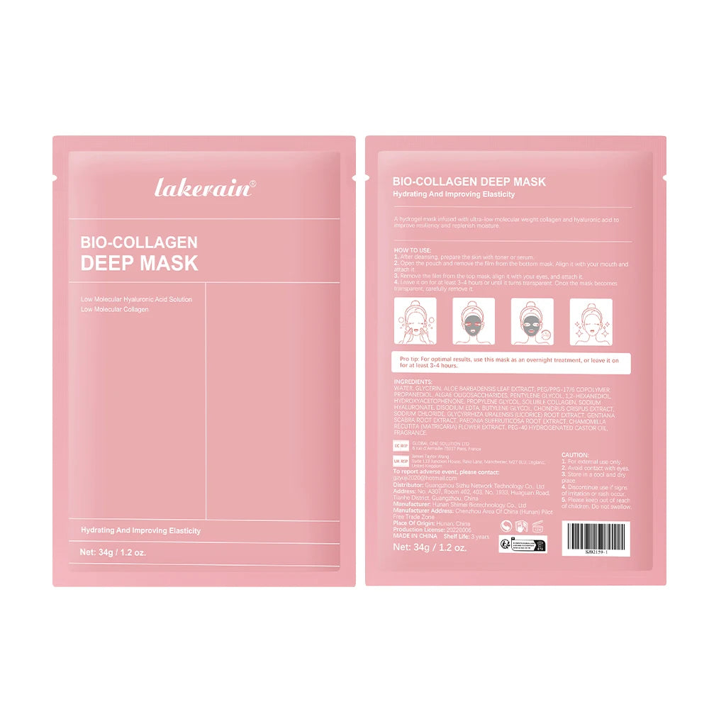 Bio-colagène véritable masque profond supplément collagène hydratant nuit masque hydrogel amélioration de l'élasticité minimisant les pores raffermissant