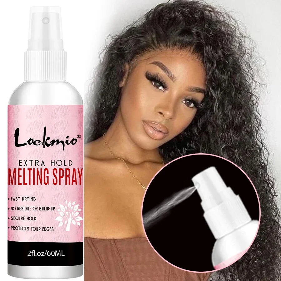 LOCKMIO – Spray de fusion pour perruque Lace Wig, adhésif avant Invisible, grille de toupet à séchage rapide, colle pour Installation de perruques, Kit d'outils de coiffure