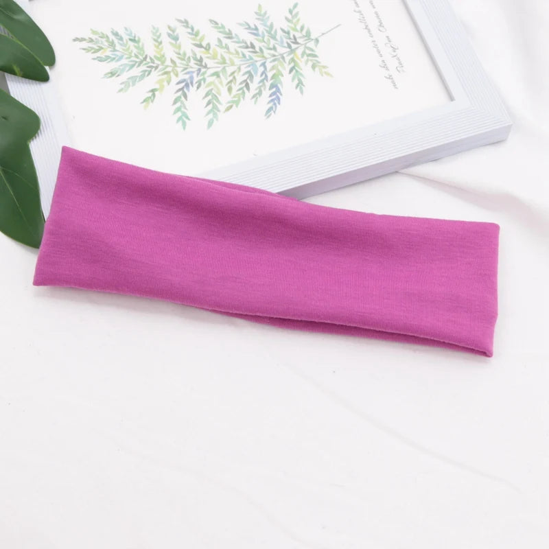 Bandeau élastique en coton, bandeaux à la mode pour femmes et hommes, solide, course à pied, Fitness, Yoga, extensible, maquillage, accessoires pour cheveux