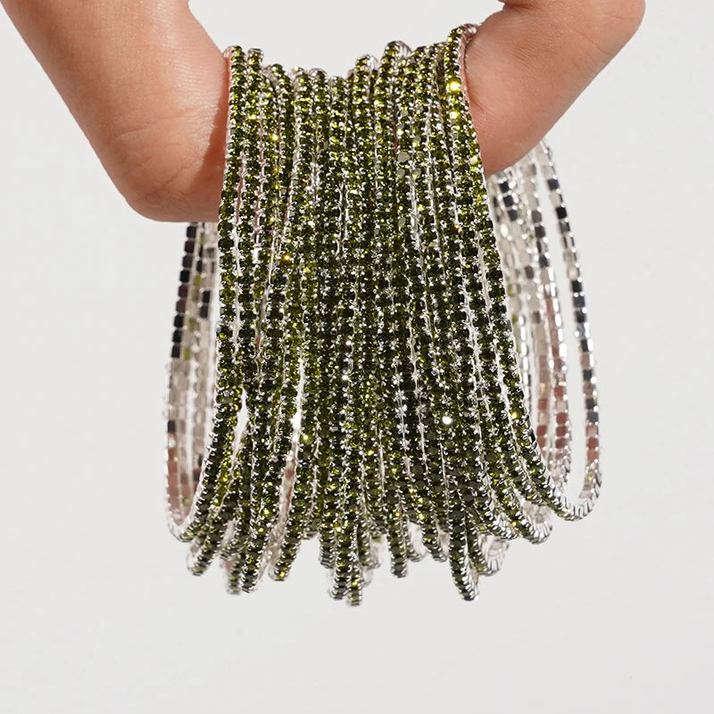 Bracelet élastique en strass et cristal pour femmes, 5 pièces, extensible, empilable, classique, bijoux quotidiens pour femmes